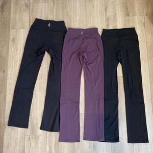 Lot of 3 Flared Sketchers Go-Walk Yoga Athletic Pants Size XS - Black & Plum